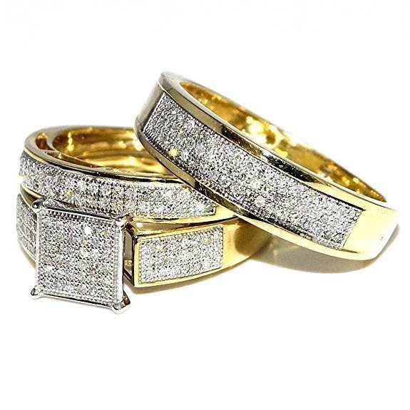His And Hers Trio Wedding Ring Sets
 His And Hers Trio Wedding Ring Sets Wedding and Bridal