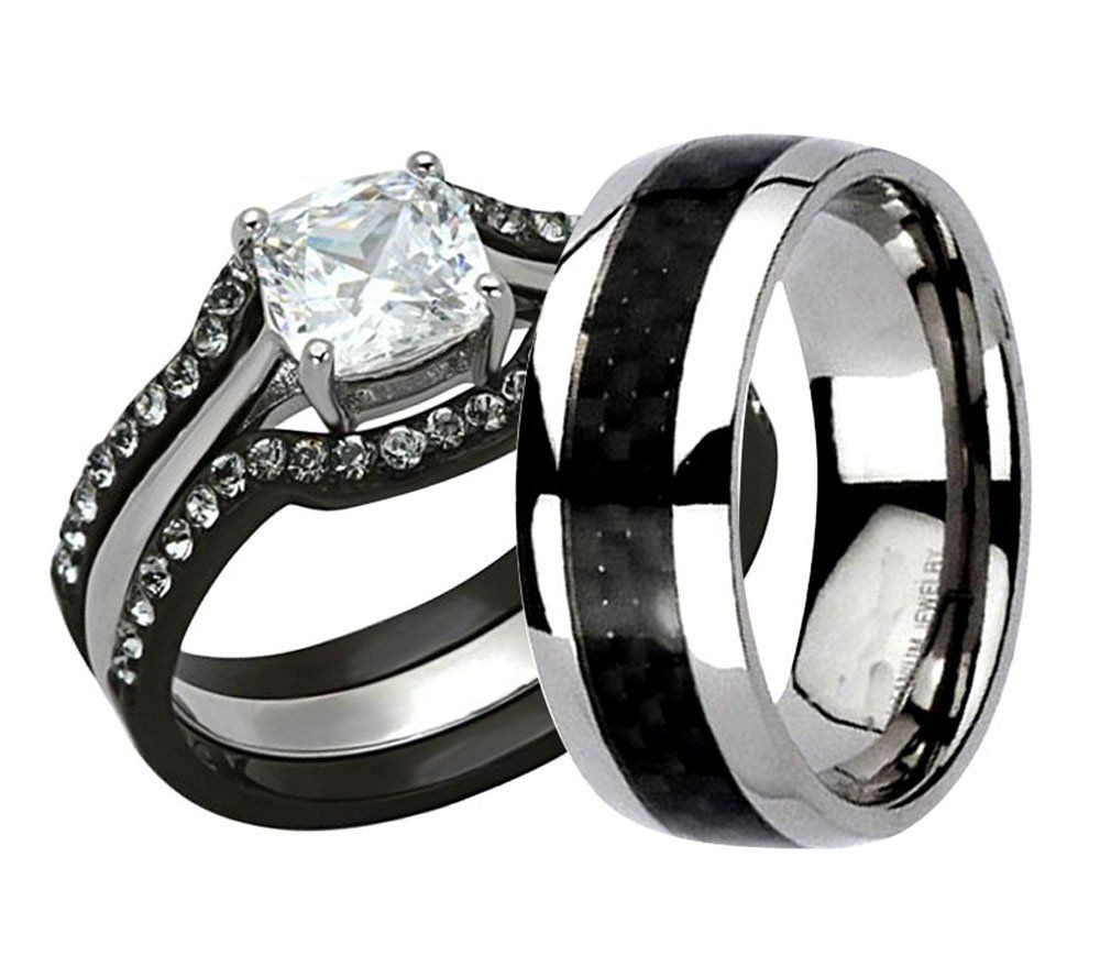 His And Hers Trio Wedding Ring Sets
 His & Hers Wedding Ring Set