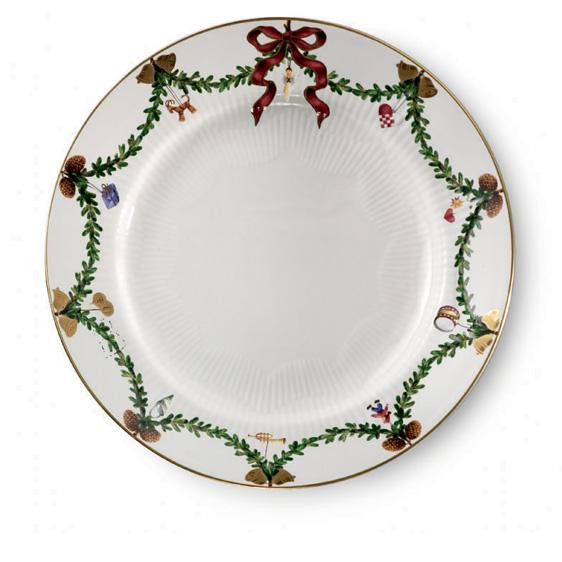 Holiday Dinner Plates
 Royal Copenhagen Star Fluted Christmas Dinner Plate at