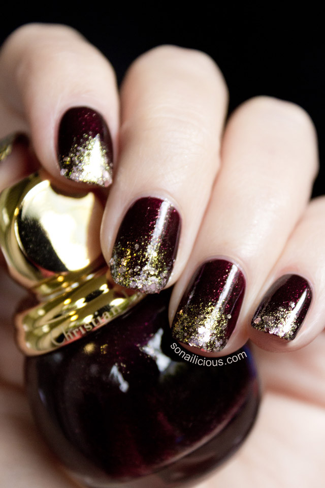 Holiday Glitter Nails
 Diorific Vernis 995 Minuit Review and Swatches