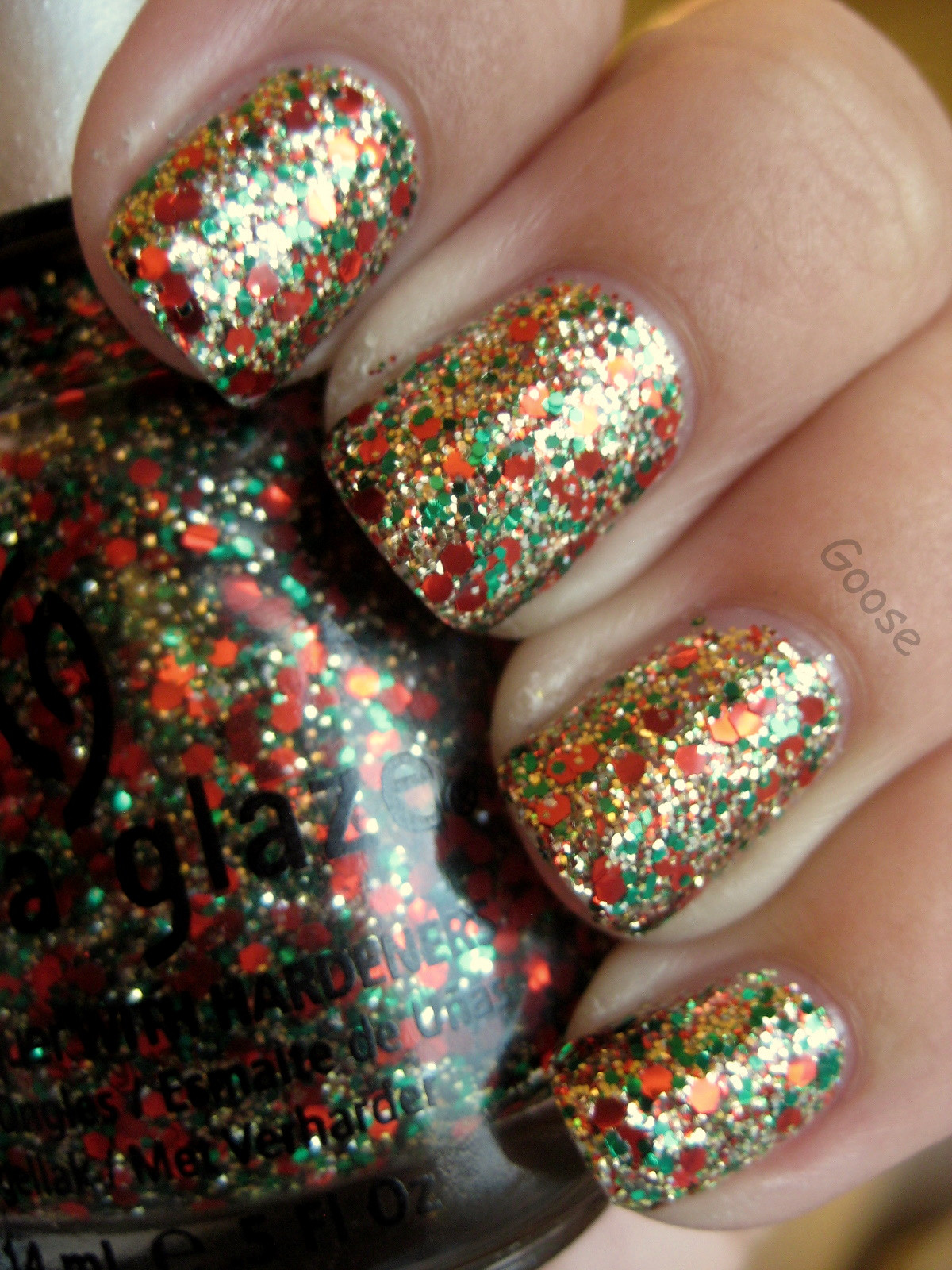 Holiday Glitter Nails
 Goose s Glitter The 12 Days of Christmas Nails Day 8