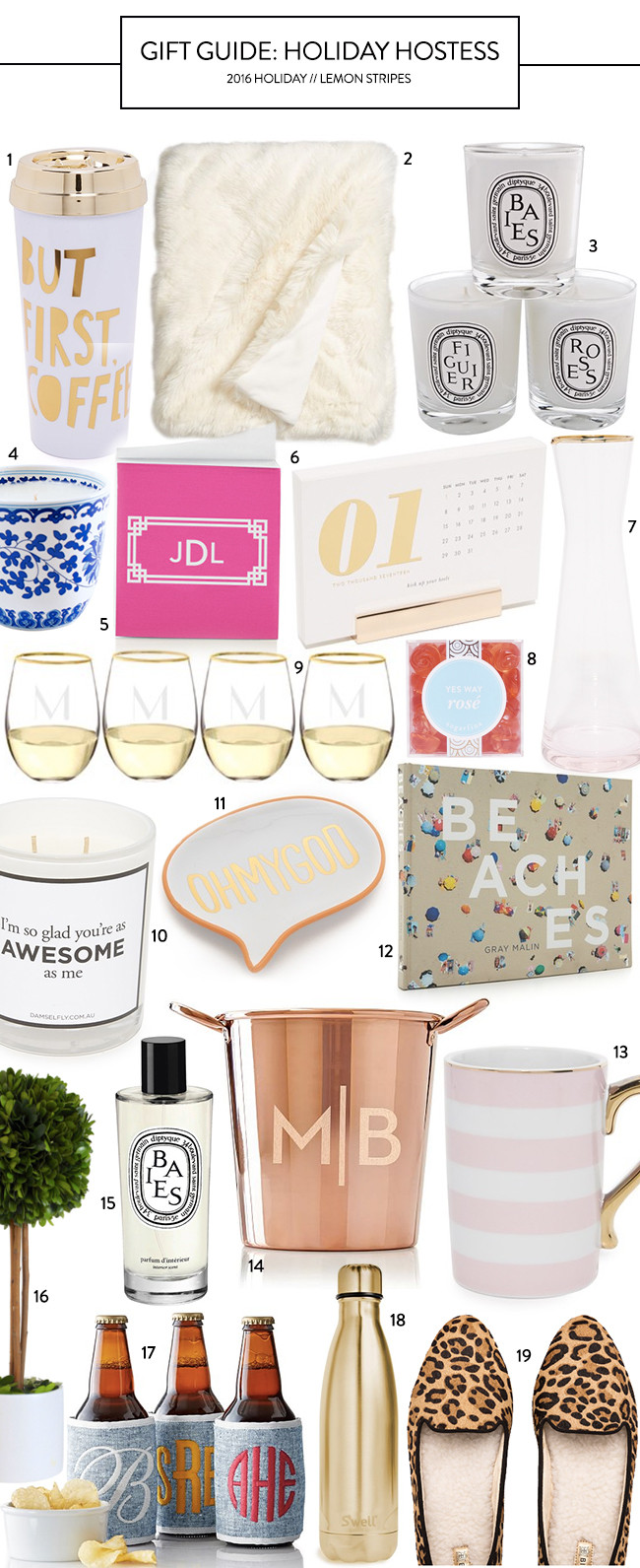 Holiday Party Gift Ideas For The Hostess
 Holiday Hostess Gifts Lemon Stripes