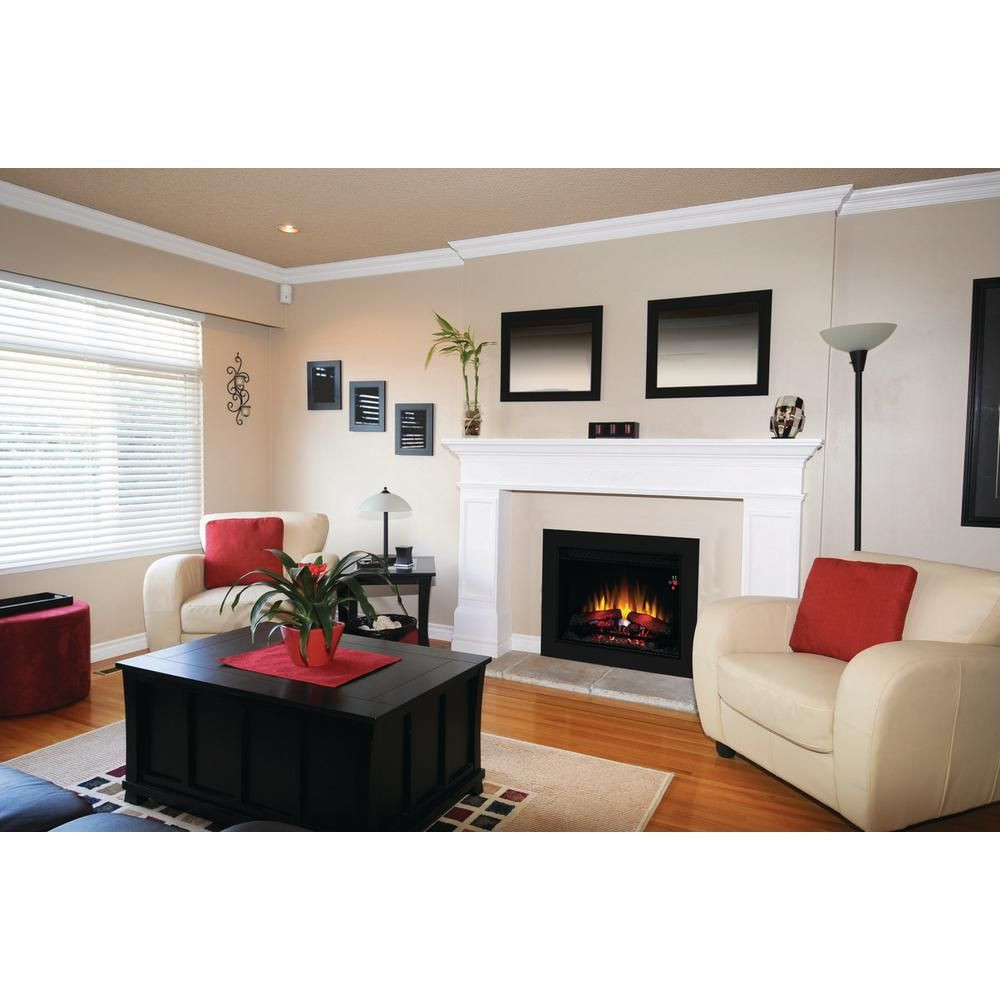 Home Depot Electric Fireplace Insert
 26 in Electric Fireplace Insert with Flush Mount Trim Kit