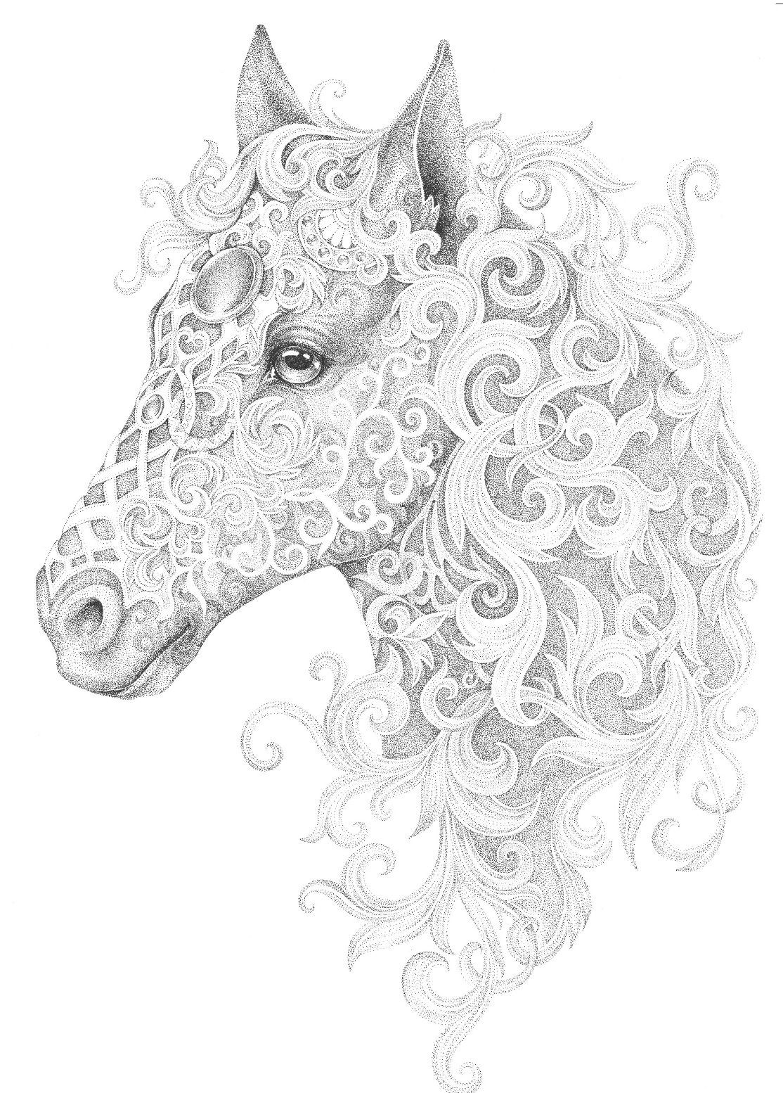 Horse Crafts For Adults
 Horse adult colouring page Colouring In Sheets Art