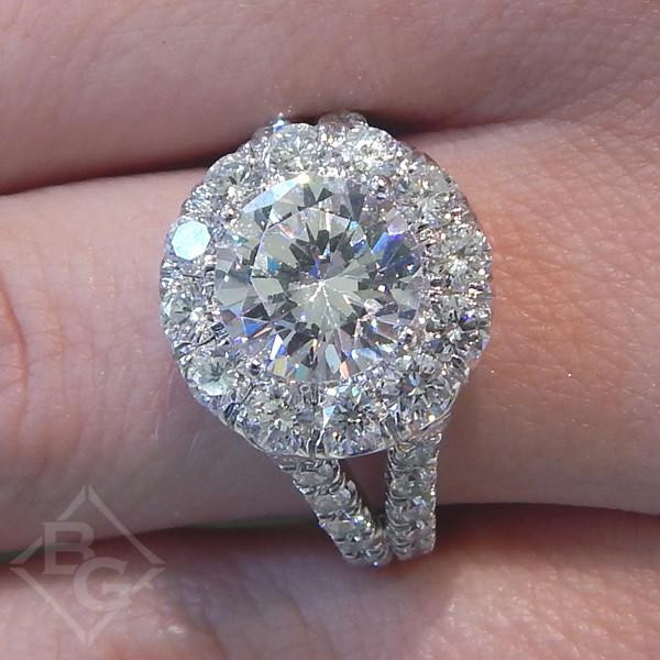Huge Wedding Ring
 Gabriel "Coco" Round Halo Diamond Engagement Ring