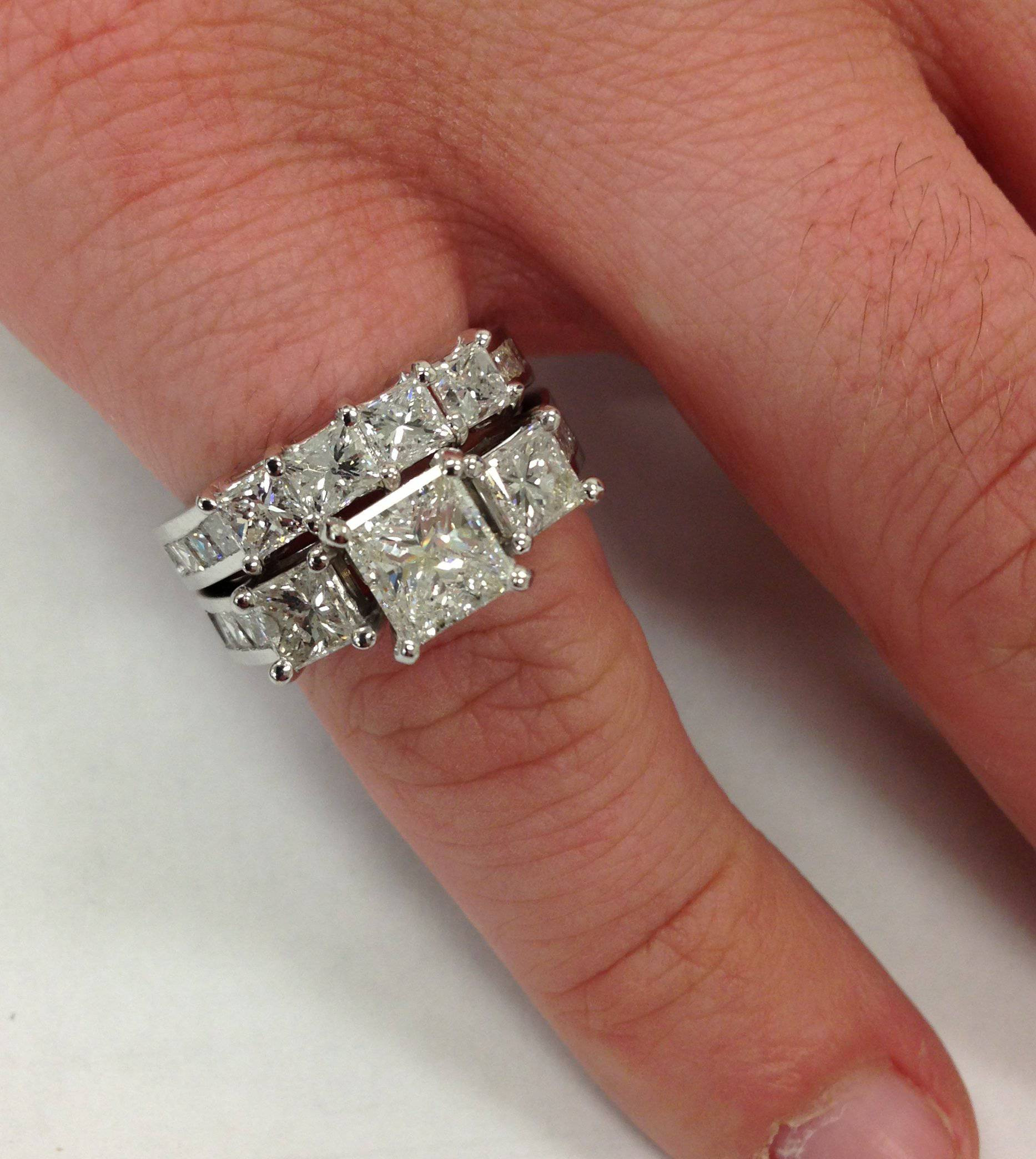 Huge Wedding Ring
 REAL 3 50CT Princess Cut HUGE Diamond Engagement Ring