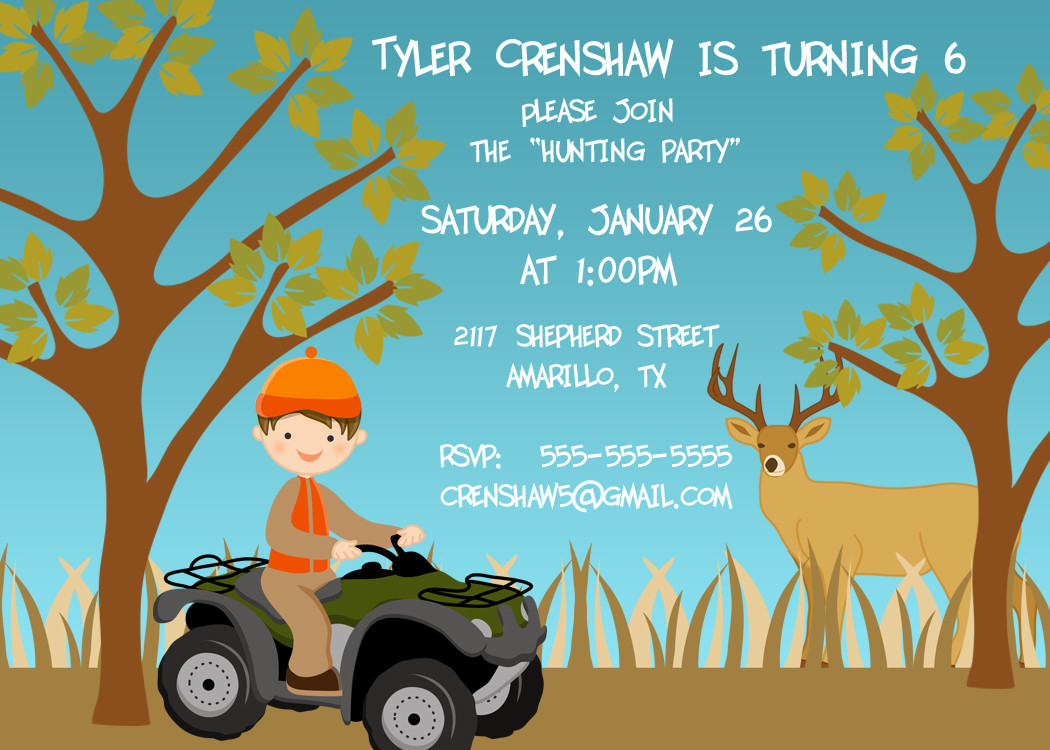 Hunting Birthday Invitations
 Bear River Greetings New Printable Birthday Party