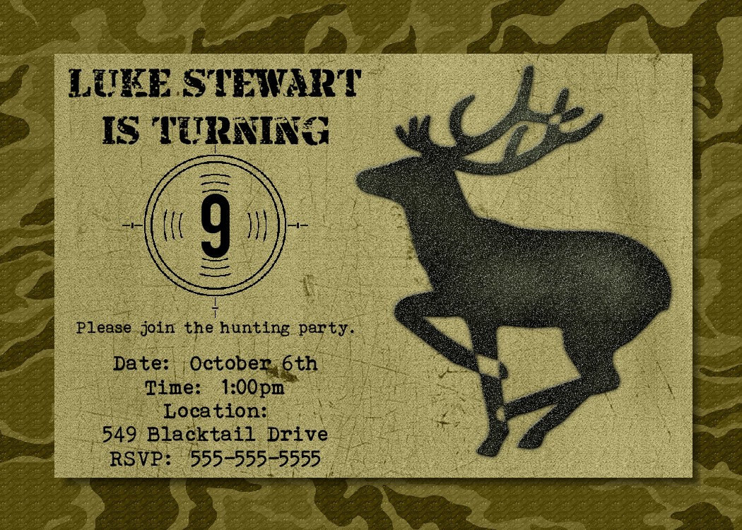 Hunting Birthday Invitations
 Hunting Birthday Party Invitation Printable by Greetings