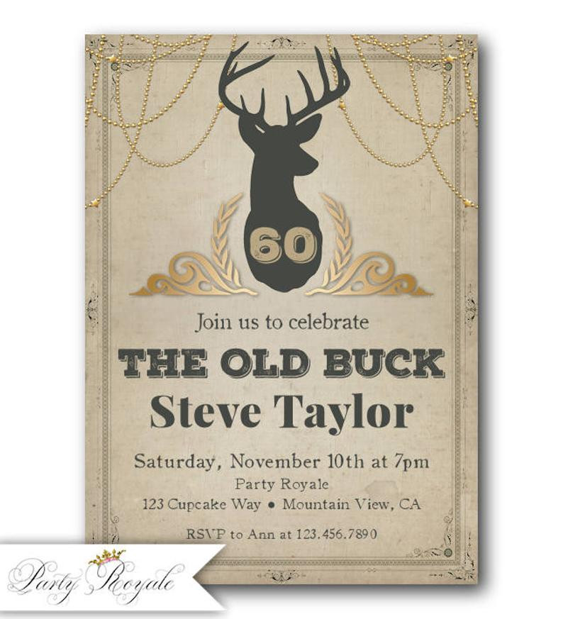 Hunting Birthday Invitations
 Hunting theme birthday invitation 60th birthday