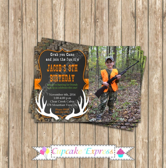 Hunting Birthday Invitations
 Camo birthday invitation camo invitation Boy Hunting