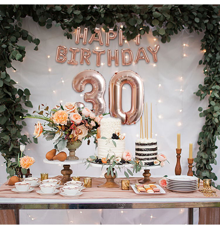 Ideas For 30Th Birthday Party
 Happy 30th Birthday Decorations Rose Gold Balloons