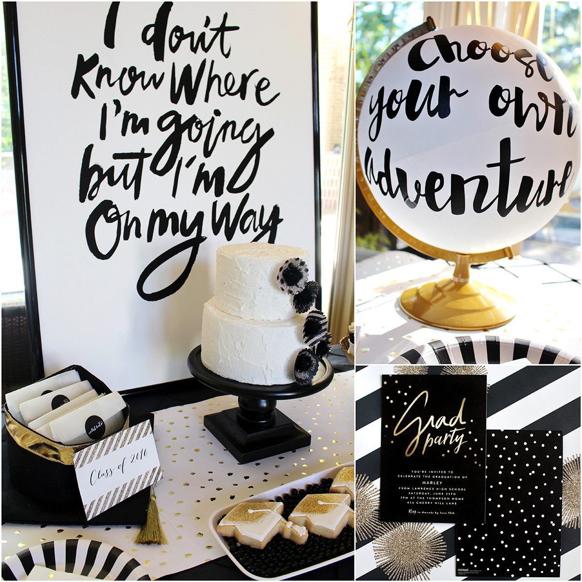 Ideas For Graduation Party Themes
 Stylish Black White Gold Graduation Party