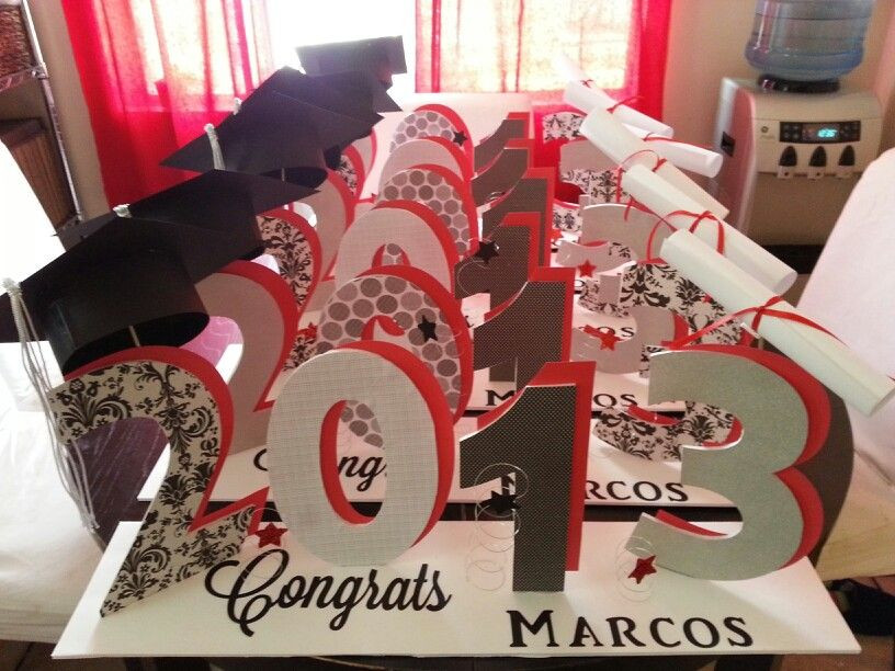 Ideas For Male Graduation Party
 Graduation table centerpieces to order email me at