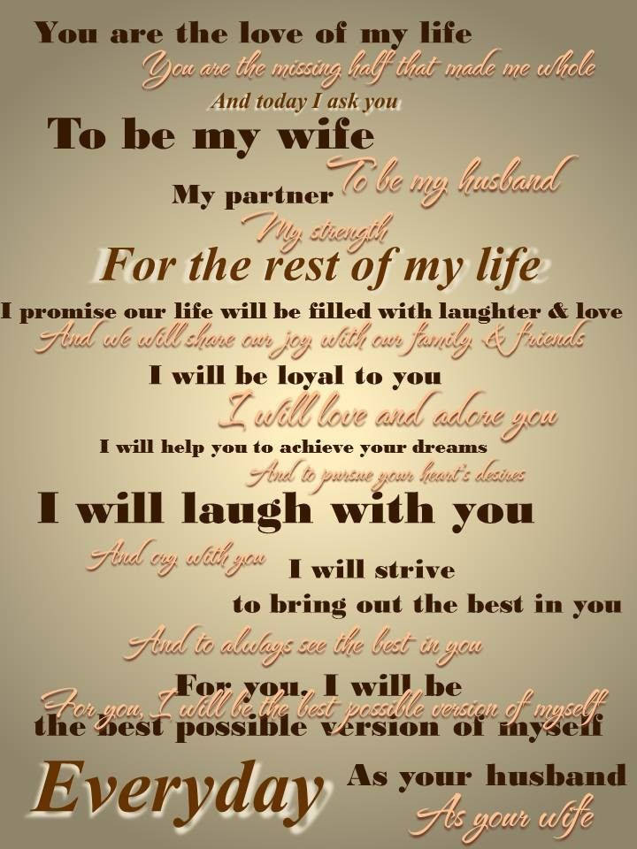 Ideas For Wedding Vows
 Romantic Wedding Vows For Him