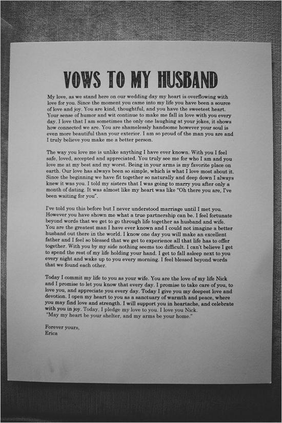 Ideas For Wedding Vows
 wedding vows to husband best photos Page 3 of 5 Cute