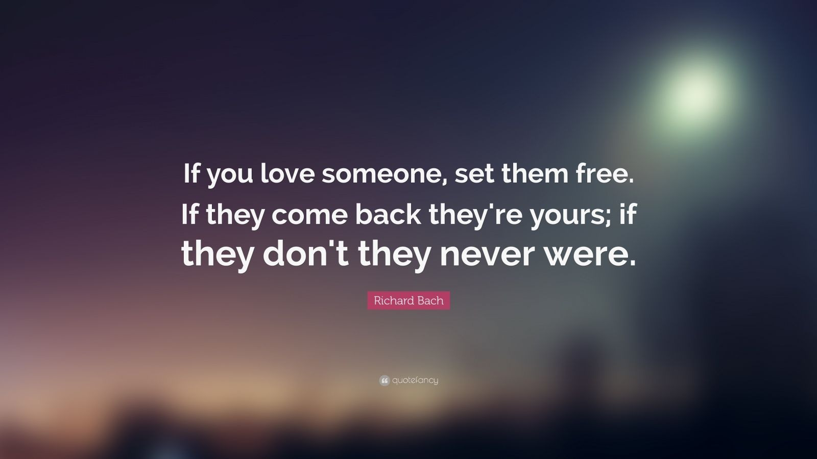 If You Love Someone Set Them Free Quote
 Richard Bach Quote “If you love someone set them free