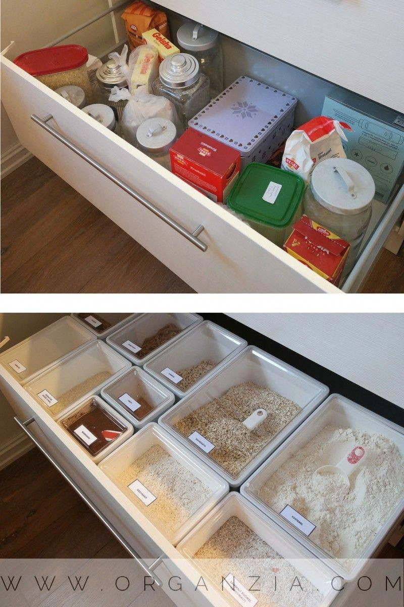 Ikea Kitchen Drawer Organizer
 Organized kitchen drawer with Ikea dry food containers