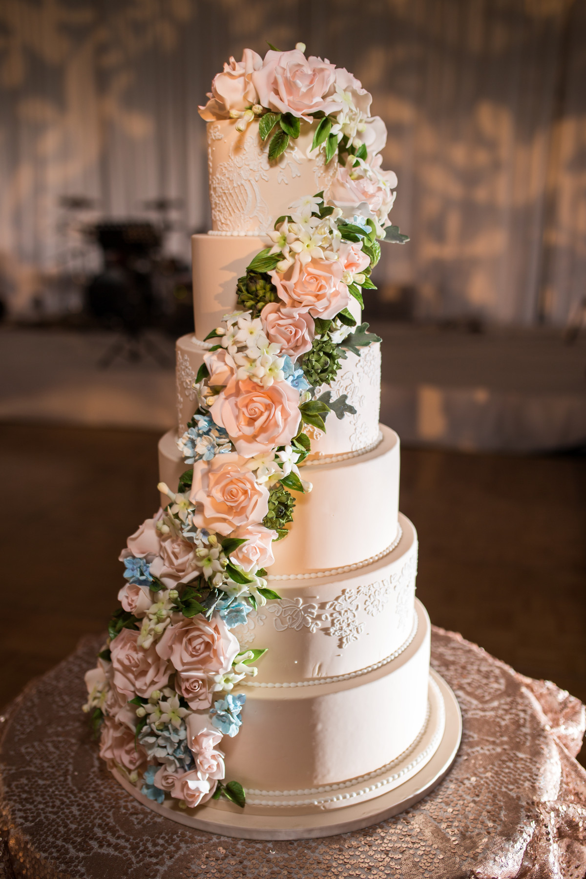Images Of Wedding Cakes
 Custom Cake Spotlight Cascading Sugar Floral Wedding Cake