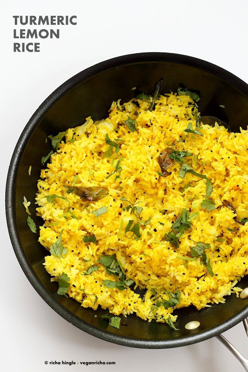 Indian Vegetarian Rice Recipes
 Turmeric Lemon Rice Recipe