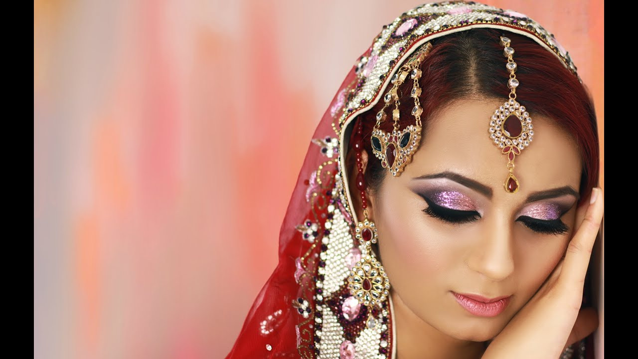 Indian Wedding Makeup
 Pink and Purple Glitter Smokey Eye Bridal Makeup Tutorial