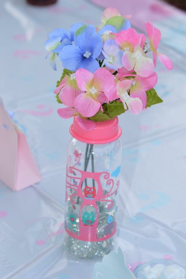 Inexpensive Gender Reveal Party Ideas
 Affordable Gender reveal center pieces