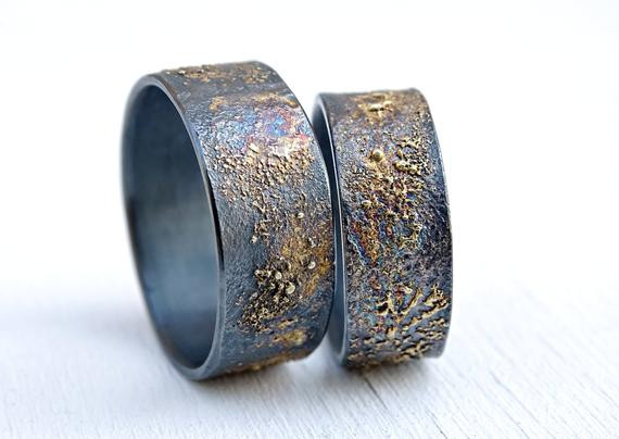 Interesting Wedding Bands
 unique wedding bands gold silver molten wedding ring by