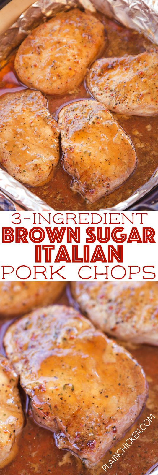Italian Dressing Pork Chops
 3 Ingre nt Brown Sugar Italian Pork Chops