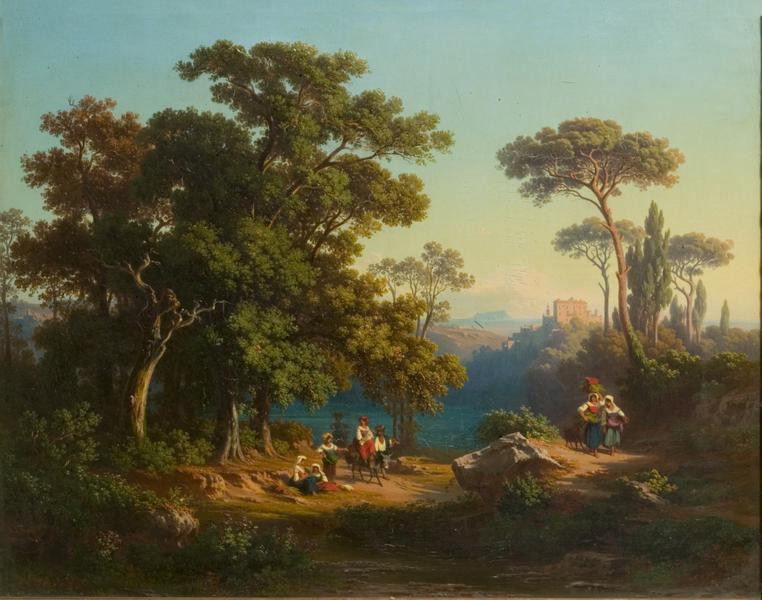 Italian Landscape Painting
 Italian Landscape with Peasants Frey Johannes Jakob