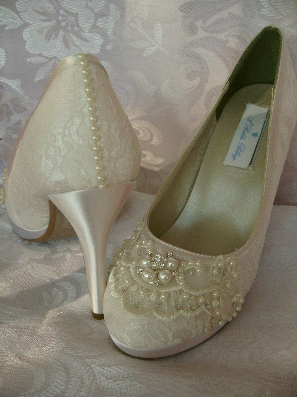 Ivory Lace Wedding Shoes
 Ivory Lace Wedding Shoes Ivory or White Bridal Shoes with Lace
