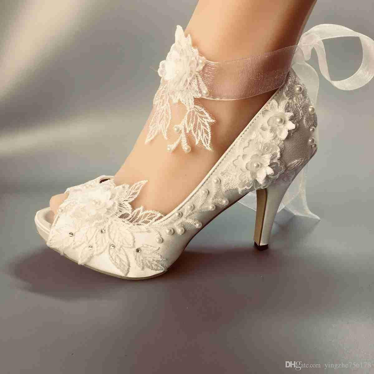 Ivory Shoes For Wedding
 Wedding Shoes Waterproof White Ivory Bride Wedding Dresses
