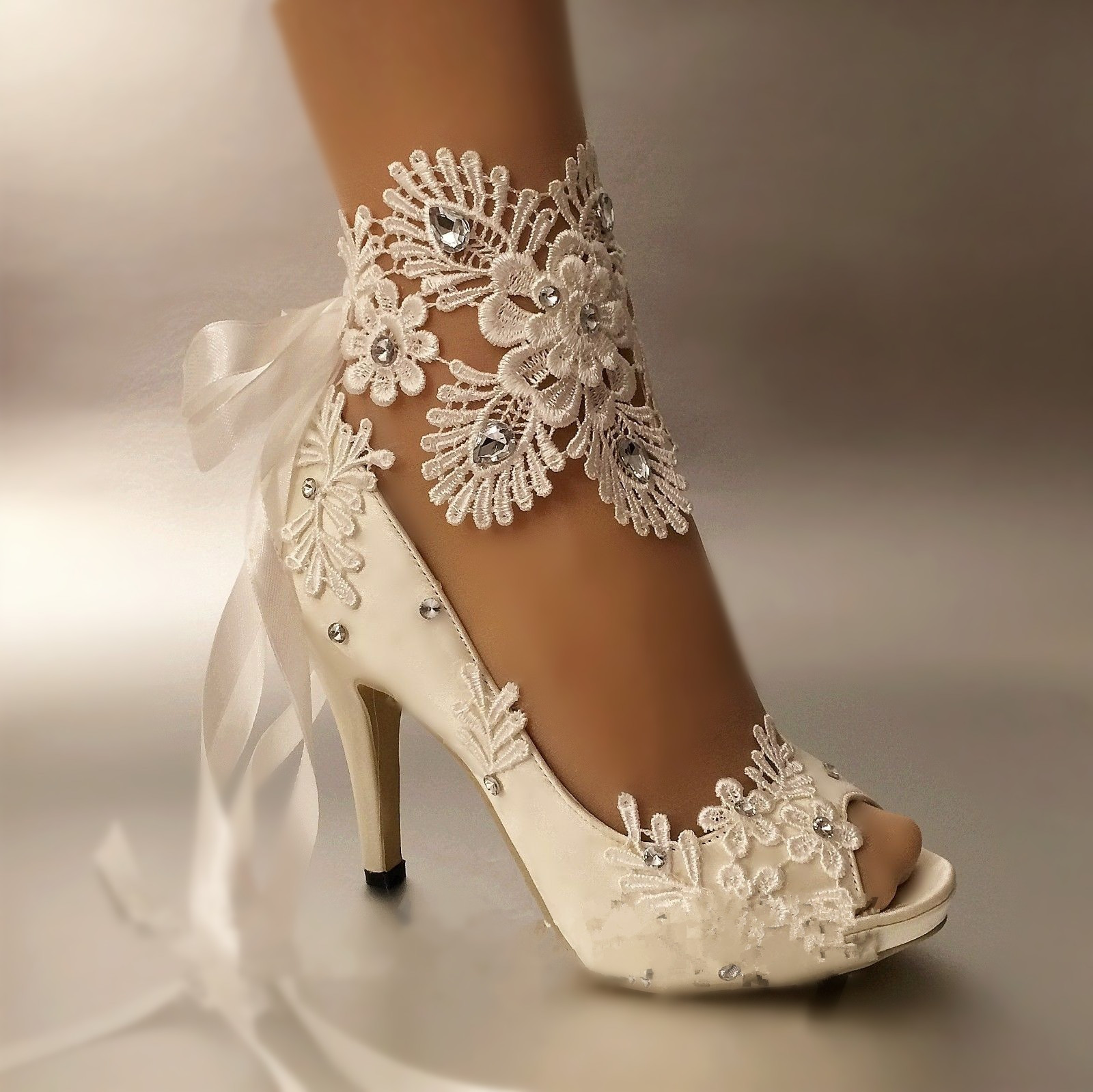 Ivory Shoes For Wedding
 Aliexpress Buy Dress Shoes Women Pumps Open toe lace