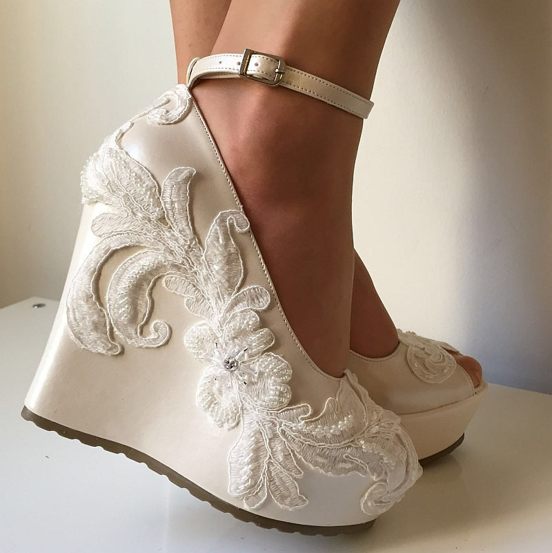 Ivory Shoes For Wedding
 Wedding Wedding Wedge Shoes Bridal Wedge ShoesBridal