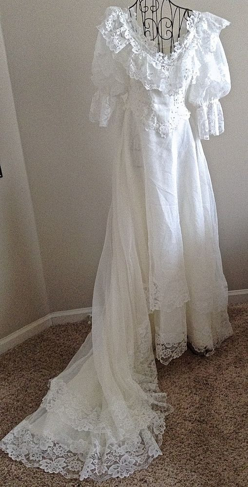 Jc Penney Wedding Gowns
 Vintage JC Penney Wedding Bridal Gown Dress Beaded Organza