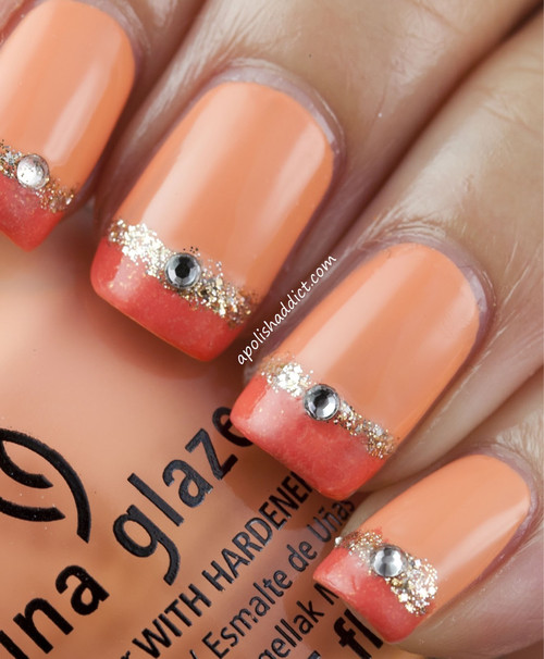 Jeweled Nail Art
 Orange Jeweled Nail Art s and for