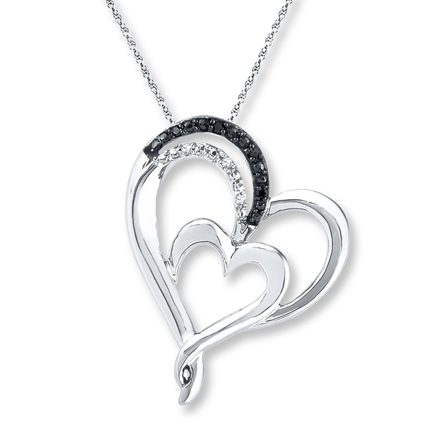 Kay Jewelers Double Heart Necklace
 Double Heart Necklace Diamond Accents Sterling Silver