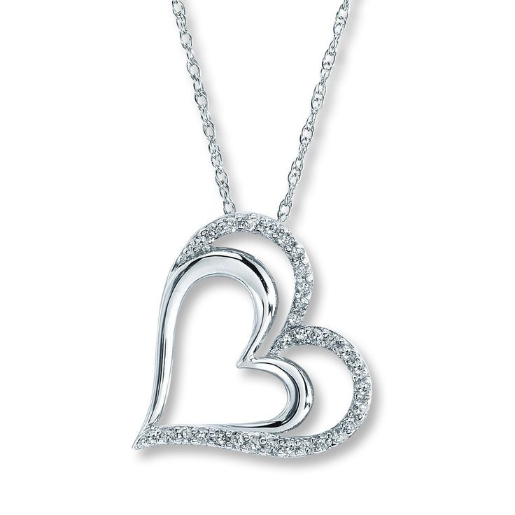 Kay Jewelers Double Heart Necklace
 Dainty Sweet Love Heart Necklace in 2019