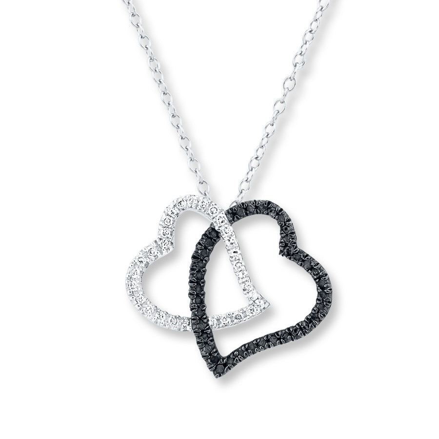 Kay Jewelers Double Heart Necklace
 Double Heart Necklace 1 4 ct tw Diamonds 10K White Gold
