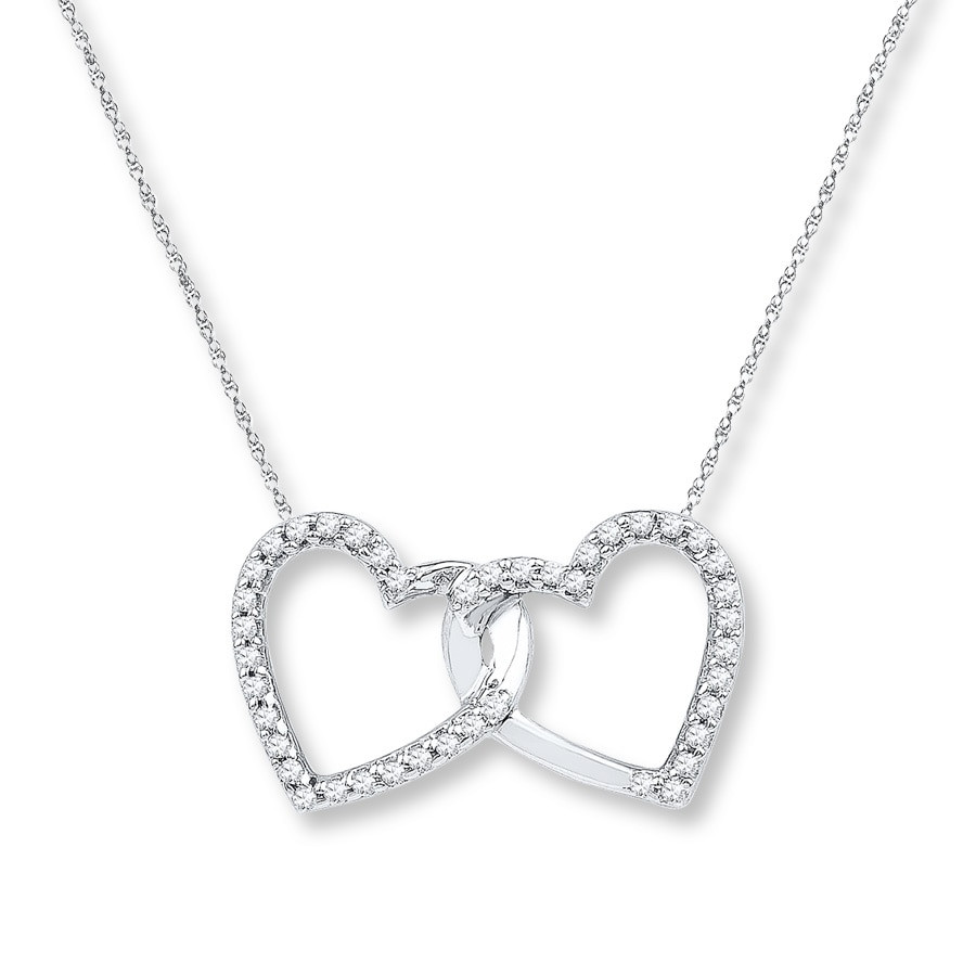Kay Jewelers Double Heart Necklace
 Double Heart Necklace 1 6 ct tw Diamonds Sterling Silver