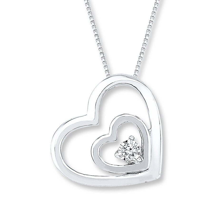 Kay Jewelers Double Heart Necklace
 Kay Double Heart Necklace Diamond Accent Sterling Silver