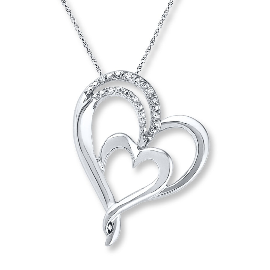 Kay Jewelers Double Heart Necklace
 Double Heart Necklace Diamond Accents Sterling Silver