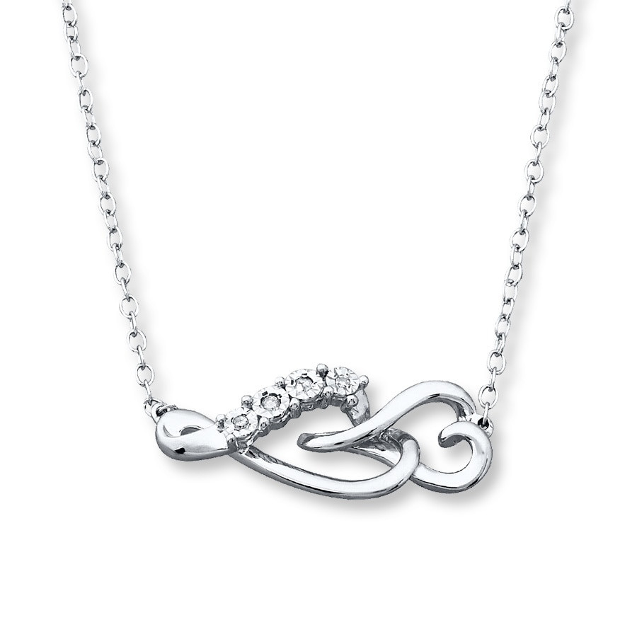 Kay Jewelers Double Heart Necklace
 Sideways Double Heart Diamond Accents Sterling Silver