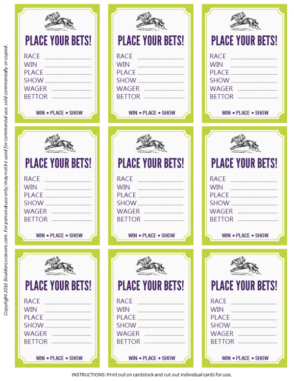 Kentucky Derby Party Pool Ideas
 Free Printable Kentucky Derby Party Betting Cards