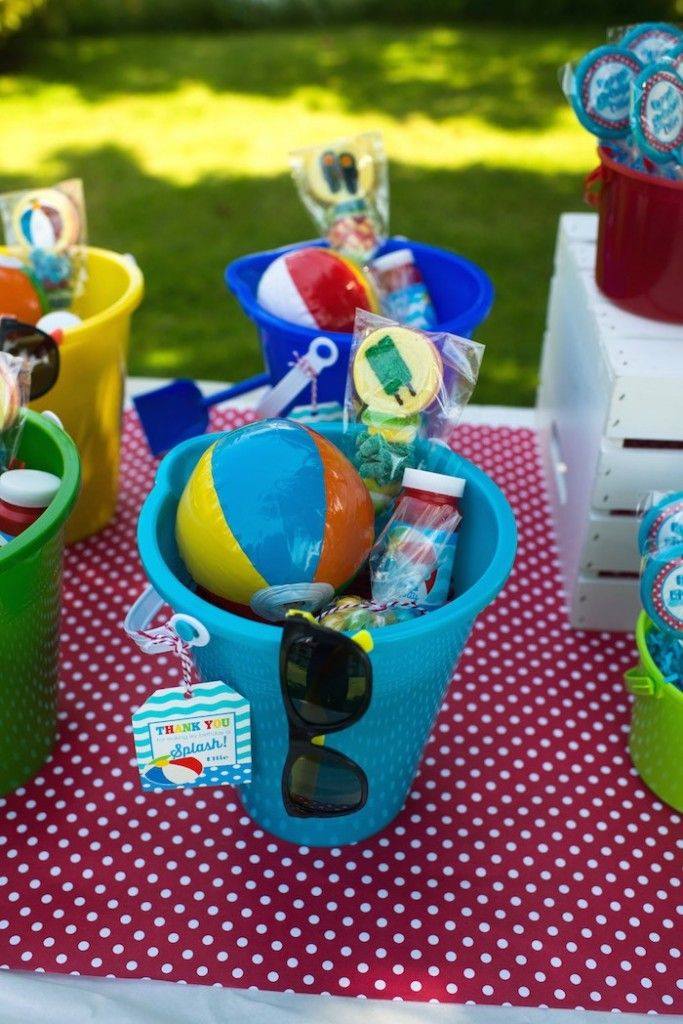 Kids Beach Party Theme Ideas
 Colorful Pool themed birthday party via Kara s Party Ideas
