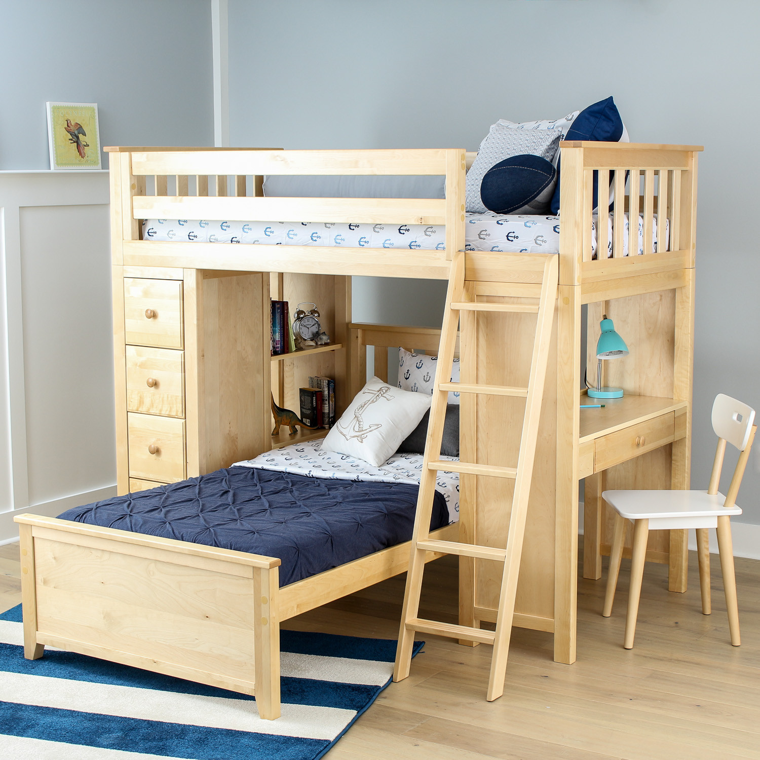 Kids Bunk Beds With Storage
 All in e Loft Bed Storage Study Twin Bed Natural