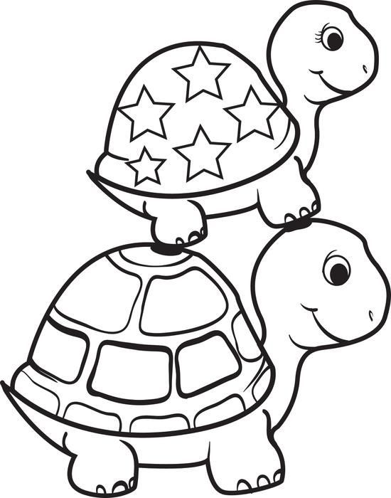 Kids Coloring Page
 Turtle Top of a Turtle Coloring Page Crafts