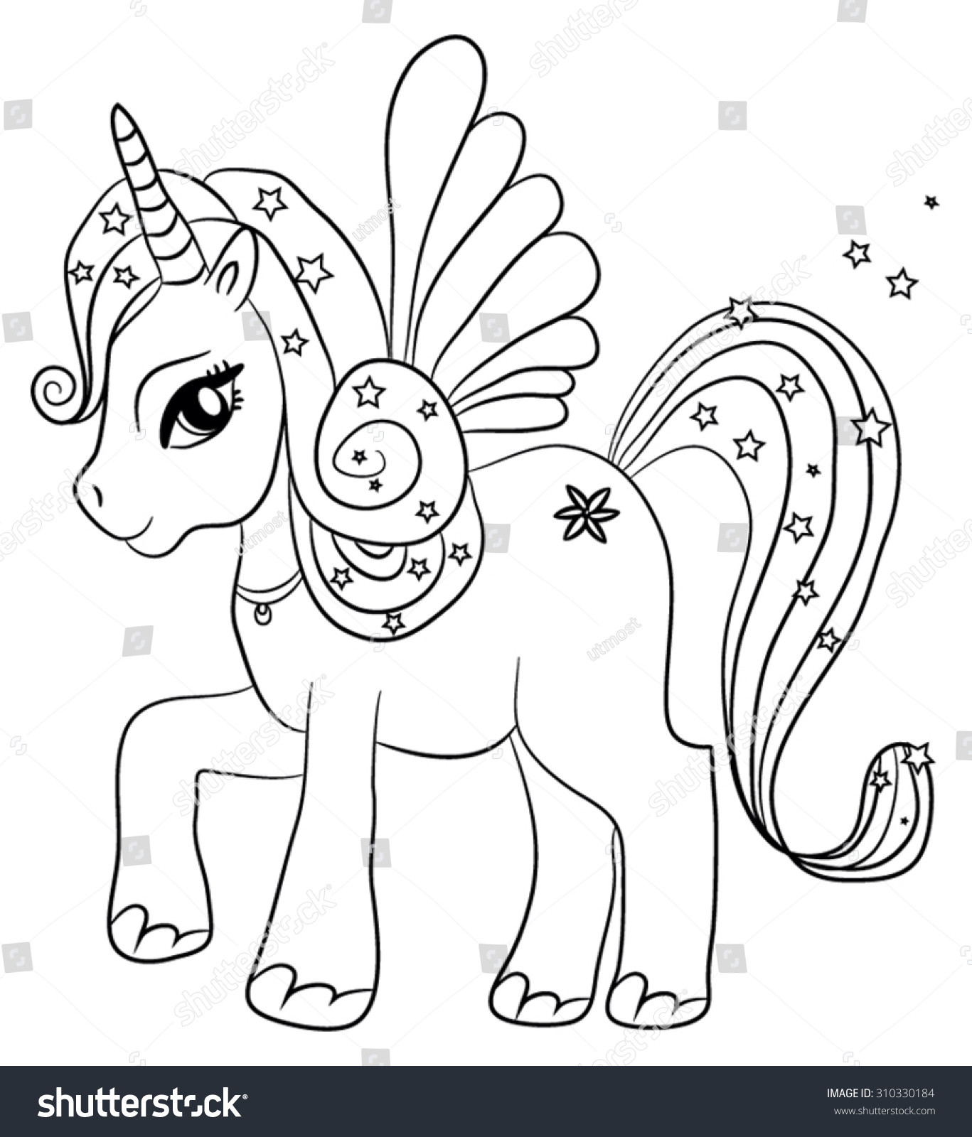 Kids Coloring Page Unicorn
 Cute Cartoon Fairytale Unicorn Coloring Page For Kids