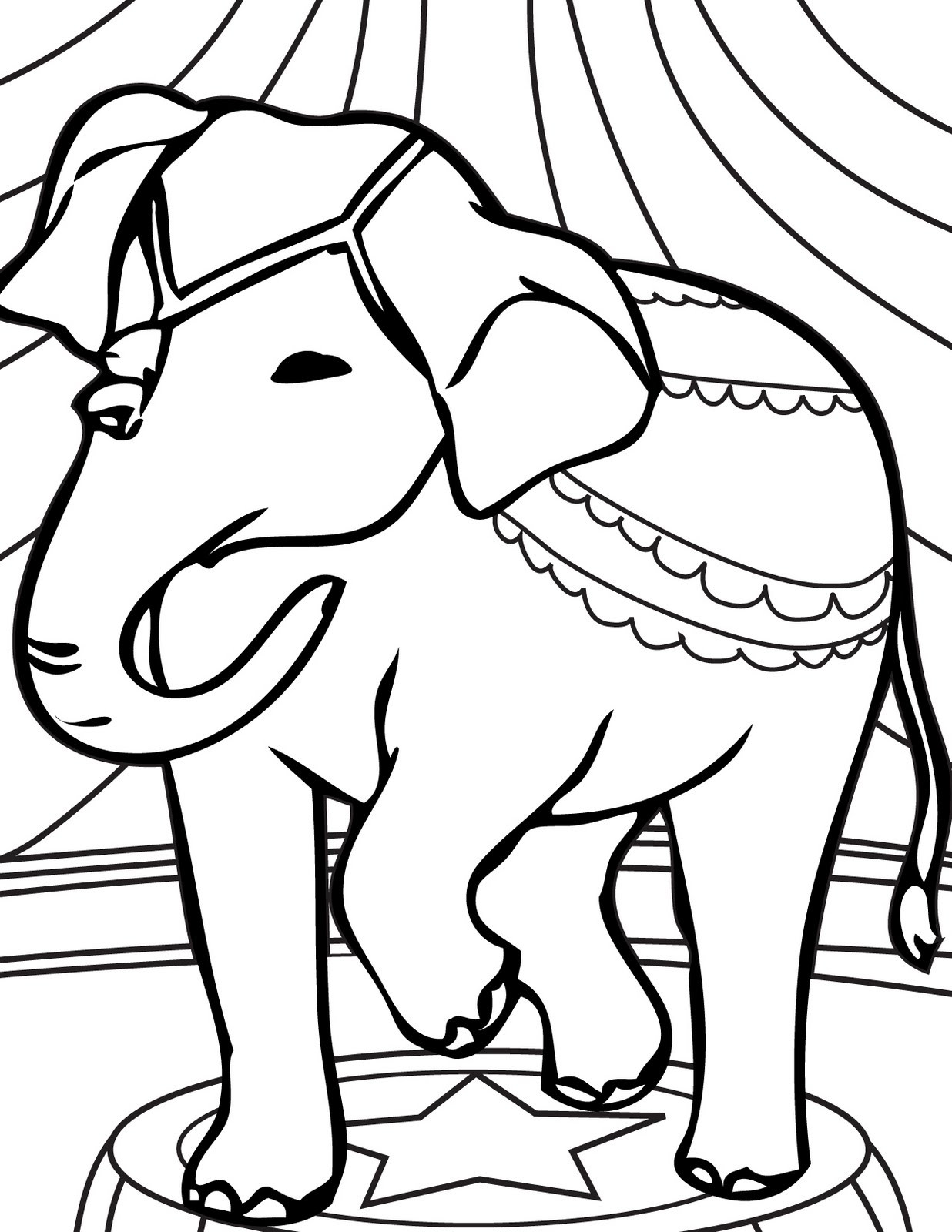 Kids Coloring Page
 transmissionpress Circus Elephant Coloring Pages