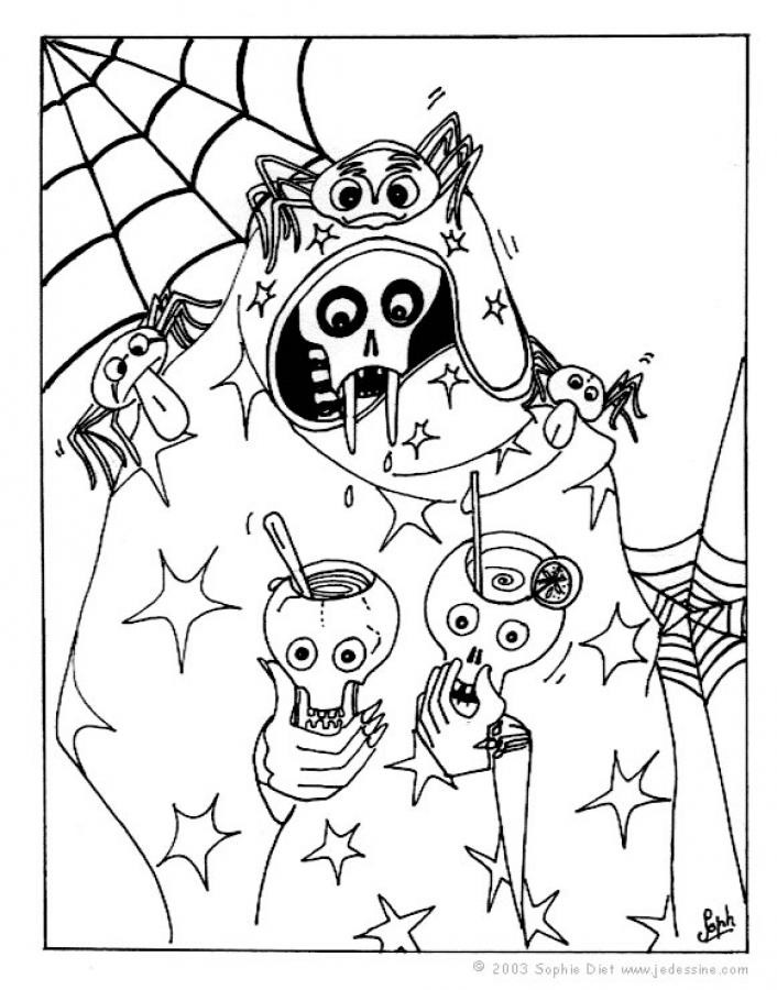 Kids Coloring Pages Halloween
 Skeleton s halloween celebration coloring pages