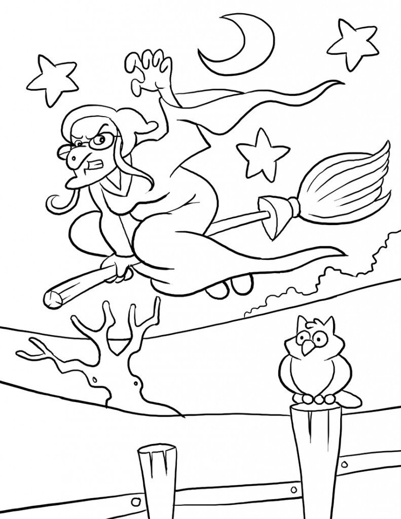 Kids Coloring Pages Halloween
 Free Printable Witch Coloring Pages For Kids