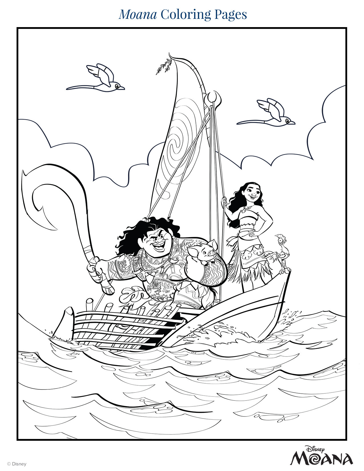 Kids Coloring Pages Moana
 Moana Coloring Pages